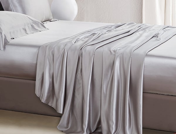 silk bed sheets_silver