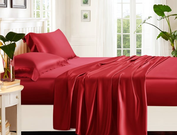 silk sheet_cherry red