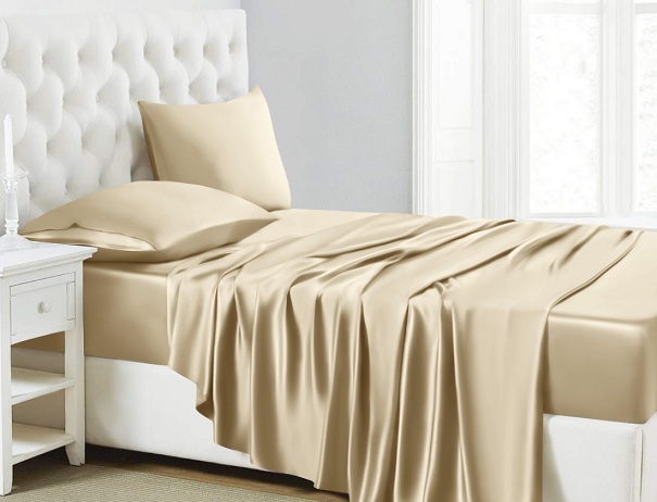 high quality silk sheet set_beige