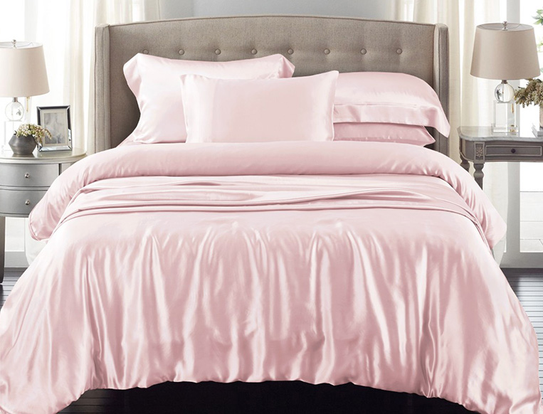 silk bedding set_light pink