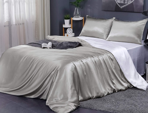 luxury silk sheet_silver grey