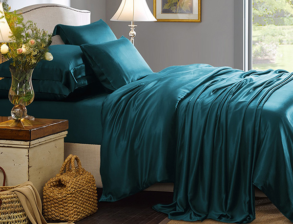 teal pure silk bedding set