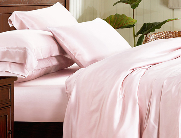 pink luxe silk bedding set