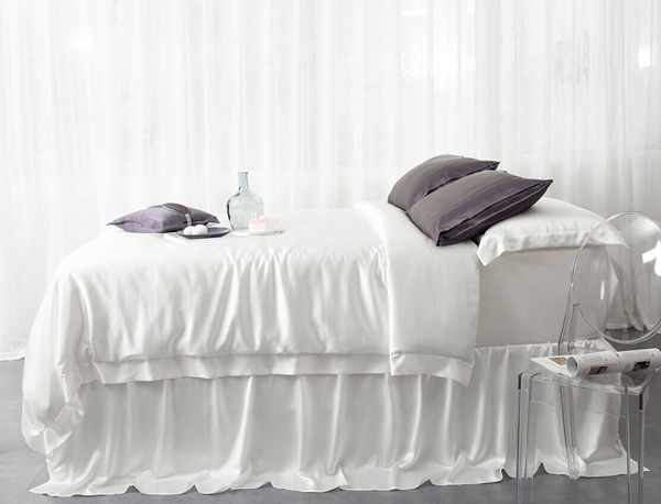 luxe silk bedding set_white