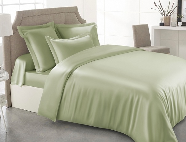 silk bedding set_green