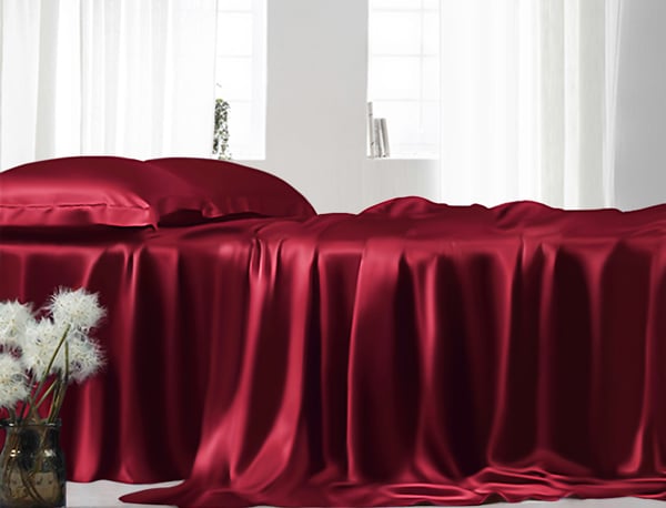 dark red silk sheet