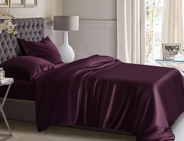 dark purple silk comforter