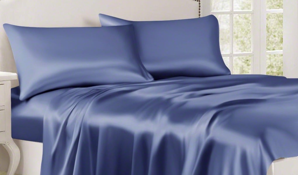 choosing blue silk sheets