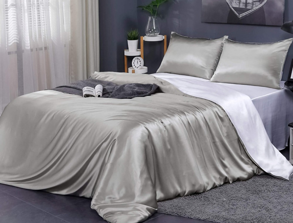 light gray silk duvet covers