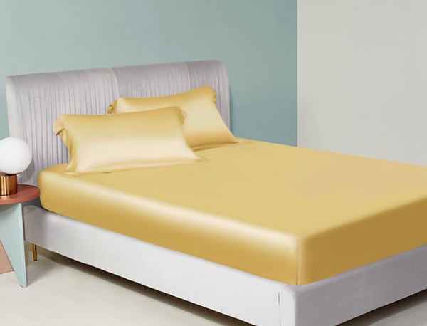 yellow silk bed sheets
