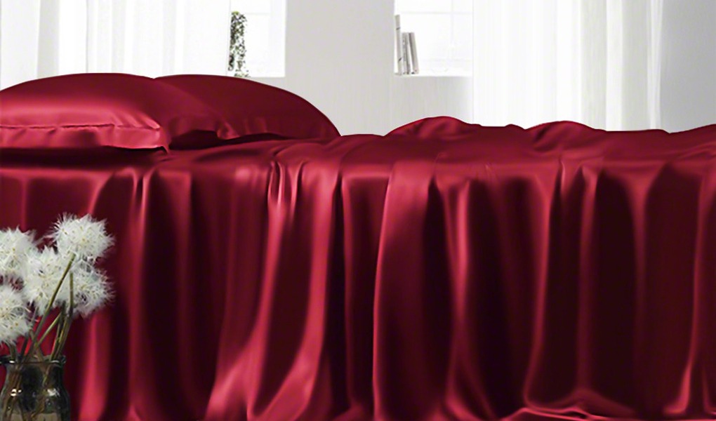 red silk flat sheets