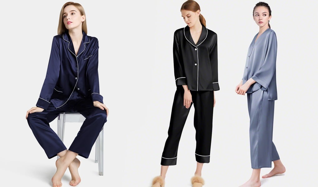 luxe silk pajama sets for women