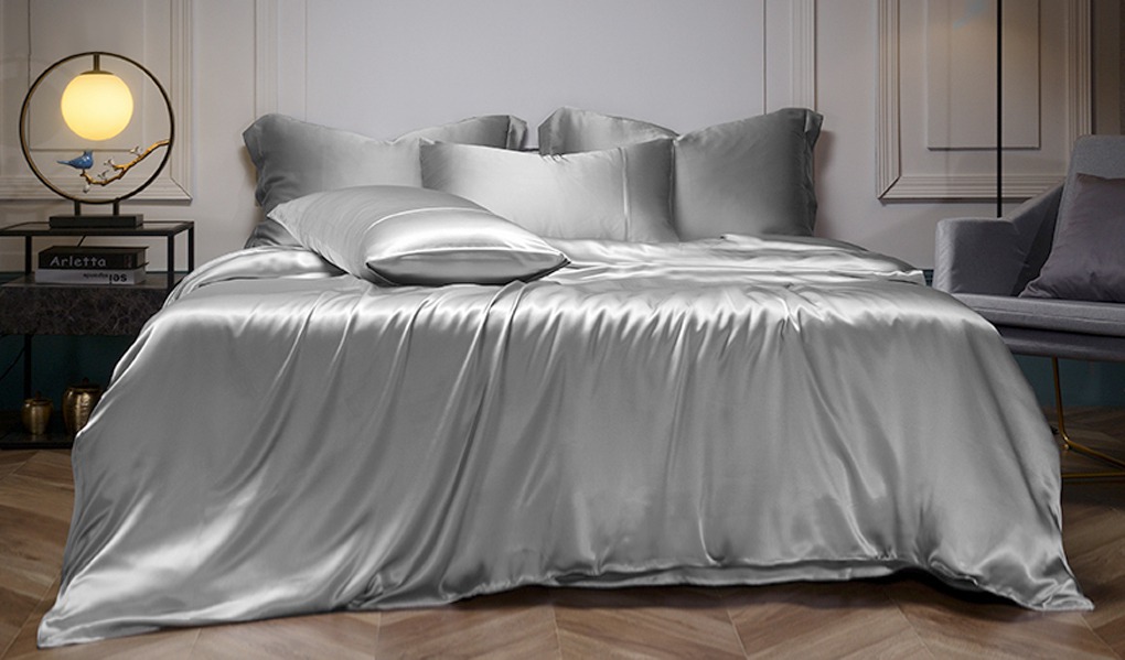 dark gray silk duvet covers