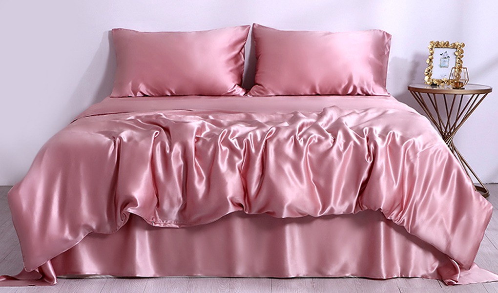 pink silk duvet covers