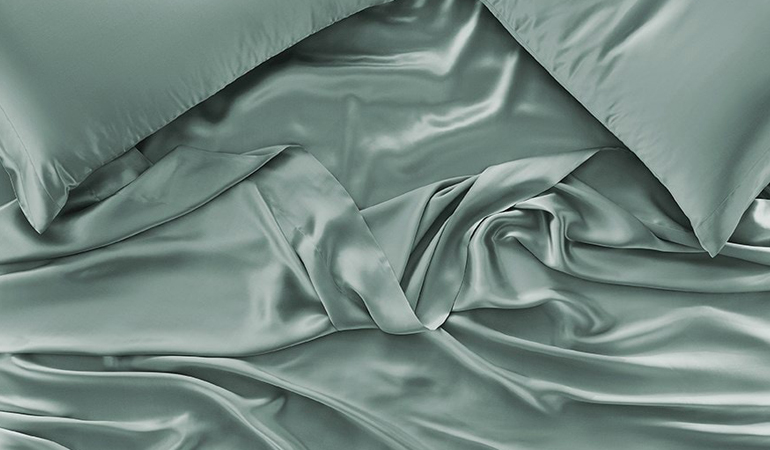 silk bed sheets_teal