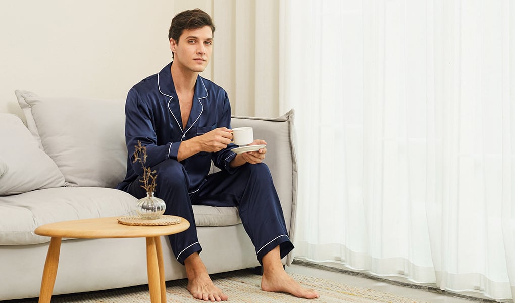silk men's pajama set classic