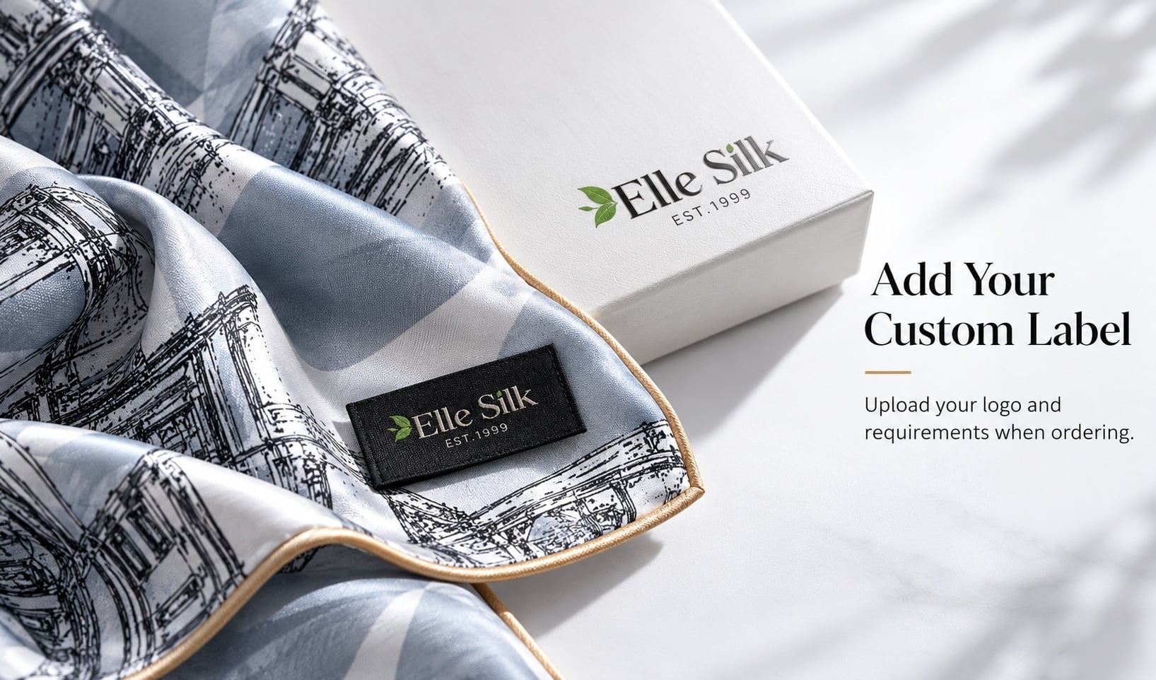 custom labels for custom silk scarves