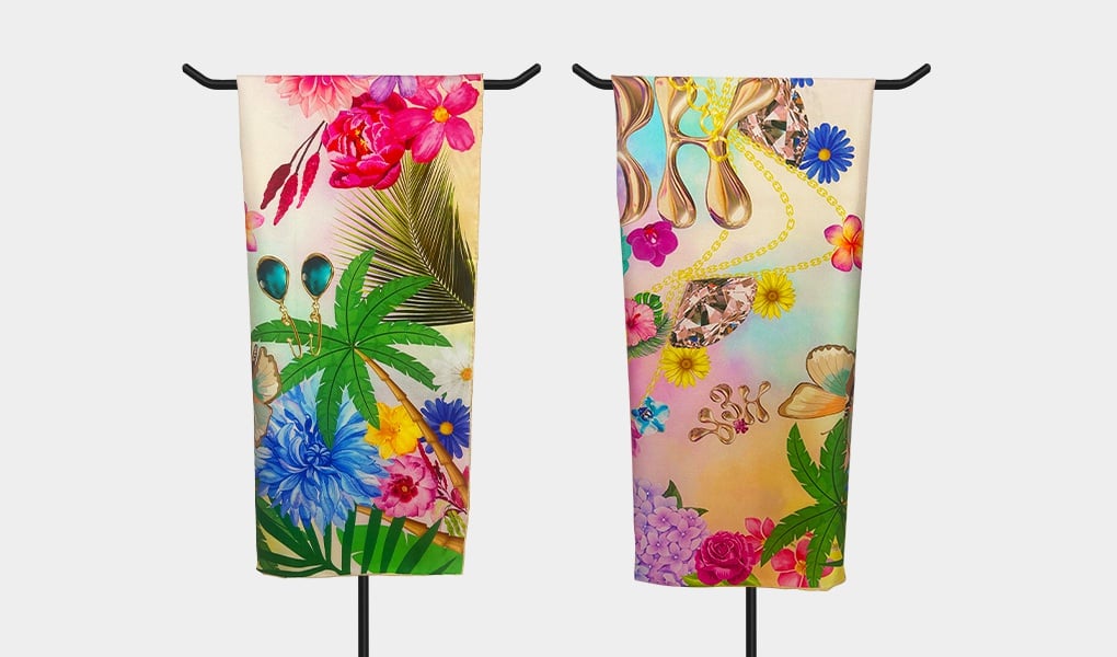 metallic elements in custom silk scarf printing-2
