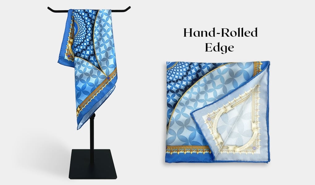 custom silk scarves - italian hand-rolled hem