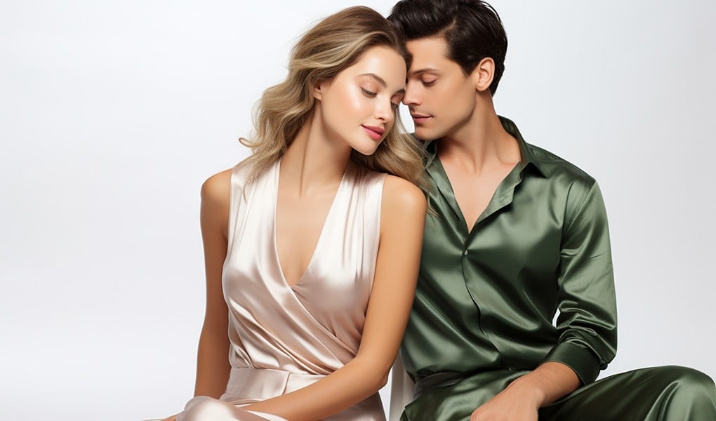 elegance of solid silk sleepwear