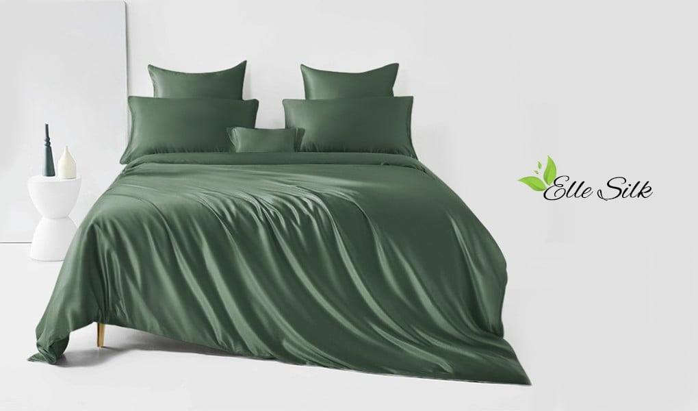 green silk bedding sets
