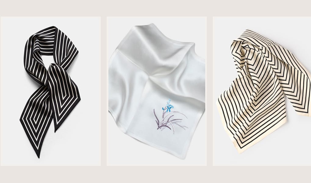 luxury gifts under $100 - silk scarf and handkerchief
