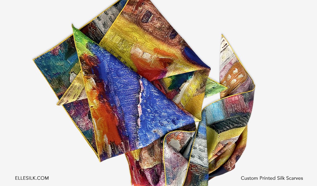 oil painting silk scarves-4