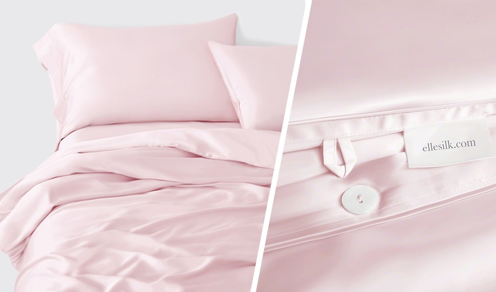 pink silk bedding sets