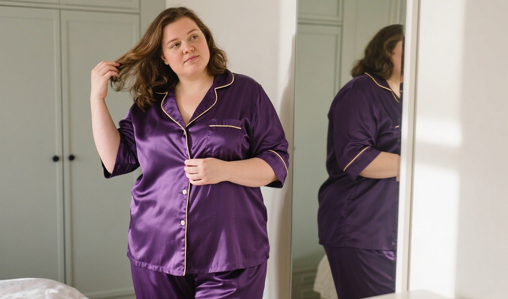 INTIMO Women's Plus Size Silk Chemise Pajamas - 100% Silk Nightgown, Raspberry Sorbet