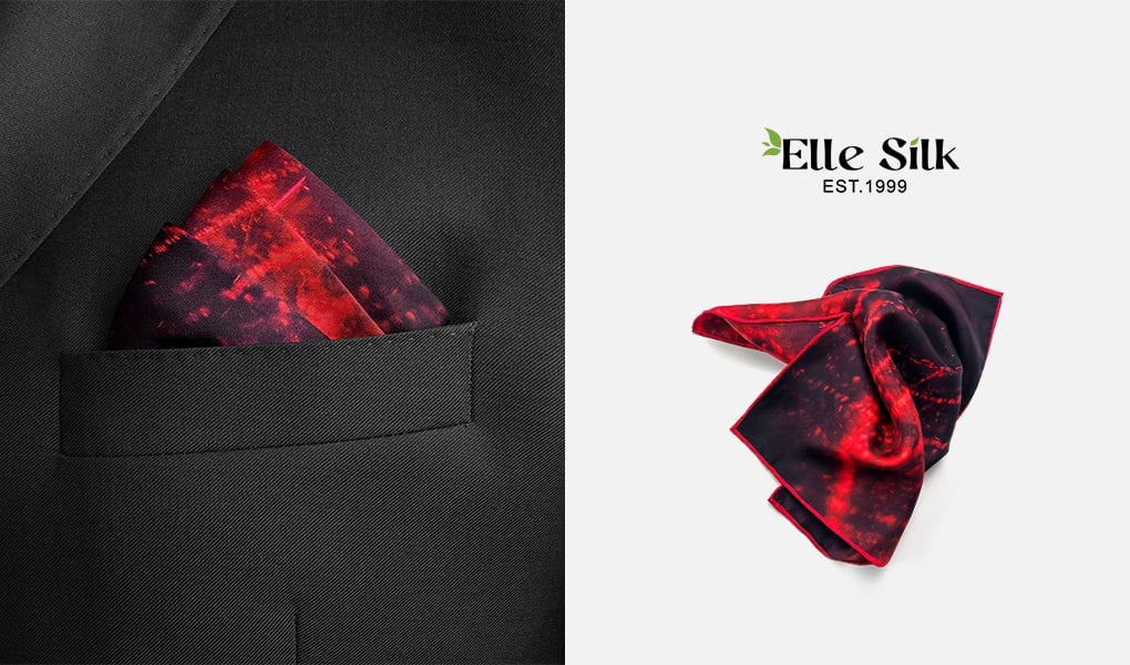 silk pocket square wave fold