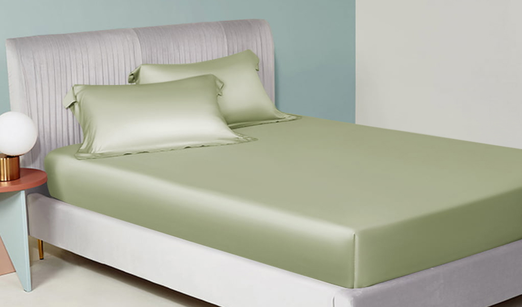 silk fitted sheet_sage green