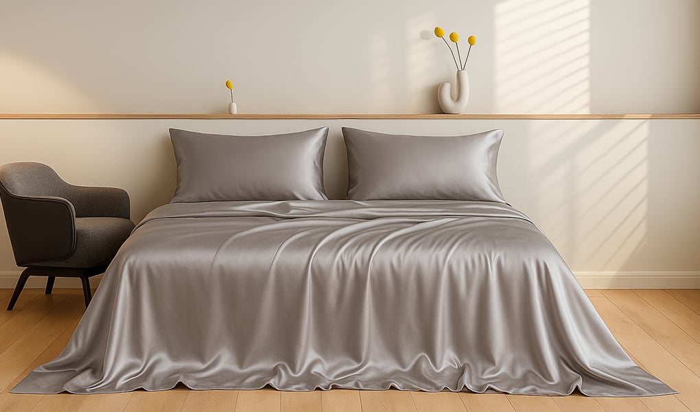 dark gray silk flat sheets