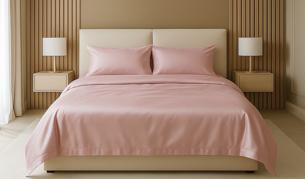 light pink silk bed sheets