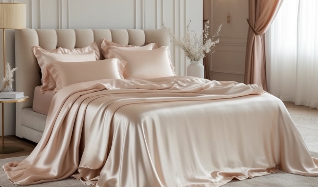 silk bed sheets to elevate bedroom
