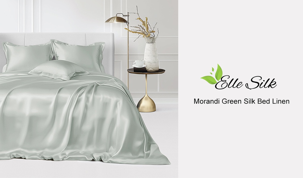 morandi green silk bedding