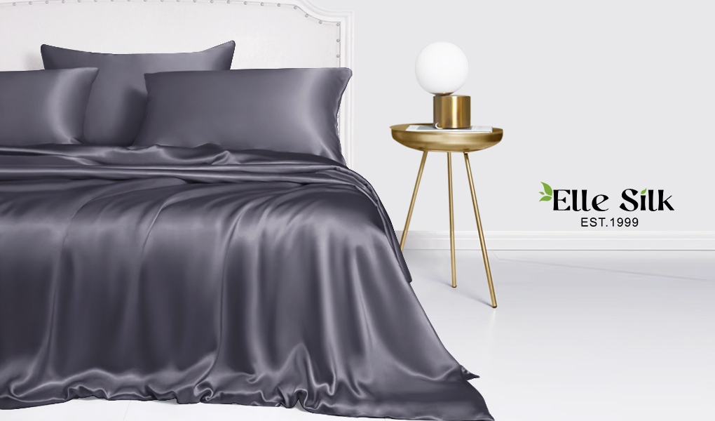 introducing charcoal gray silk bedding set