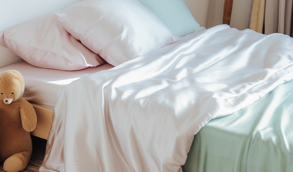 silk crib bedding