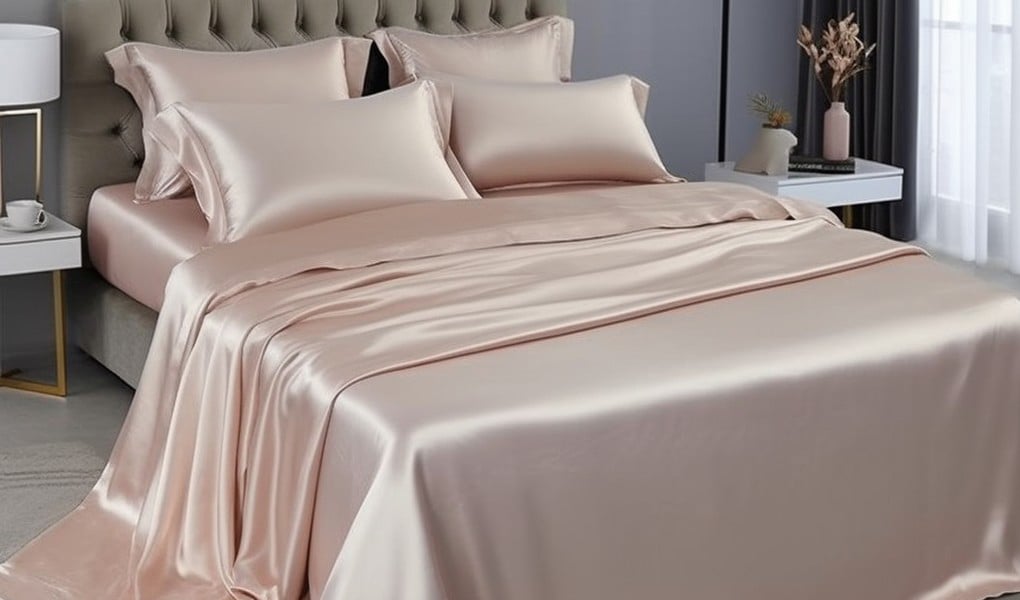 pearl pink silk flat sheets