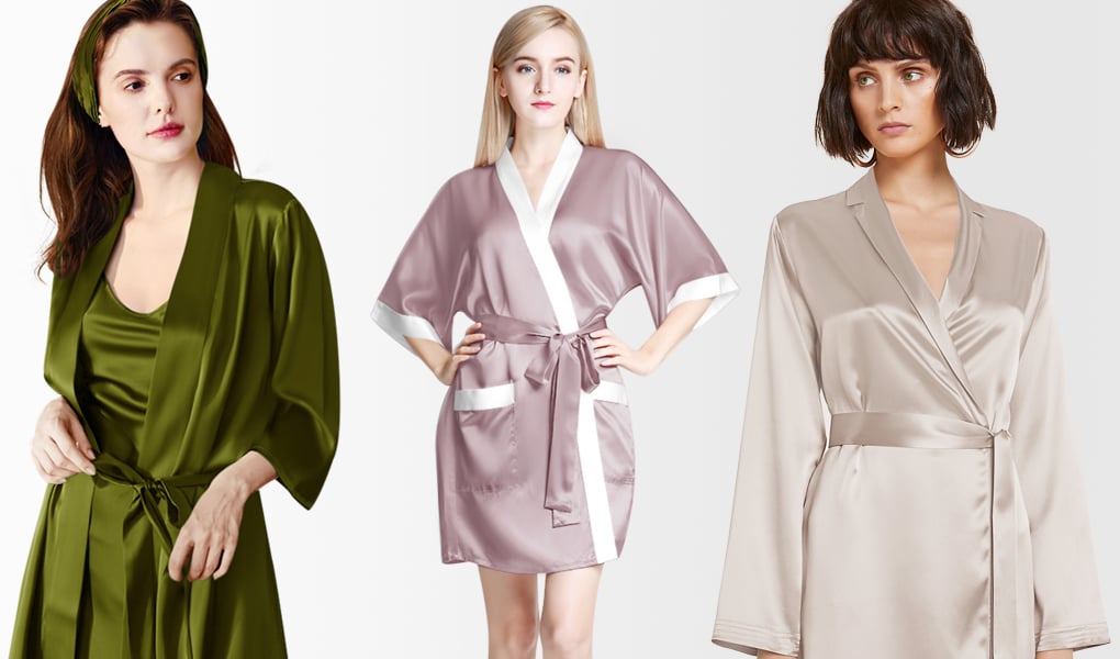 silk nightwear robes for women