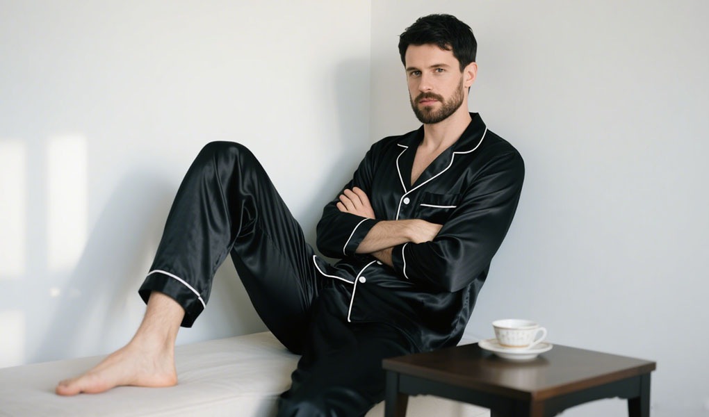 chic silk pajamas for men