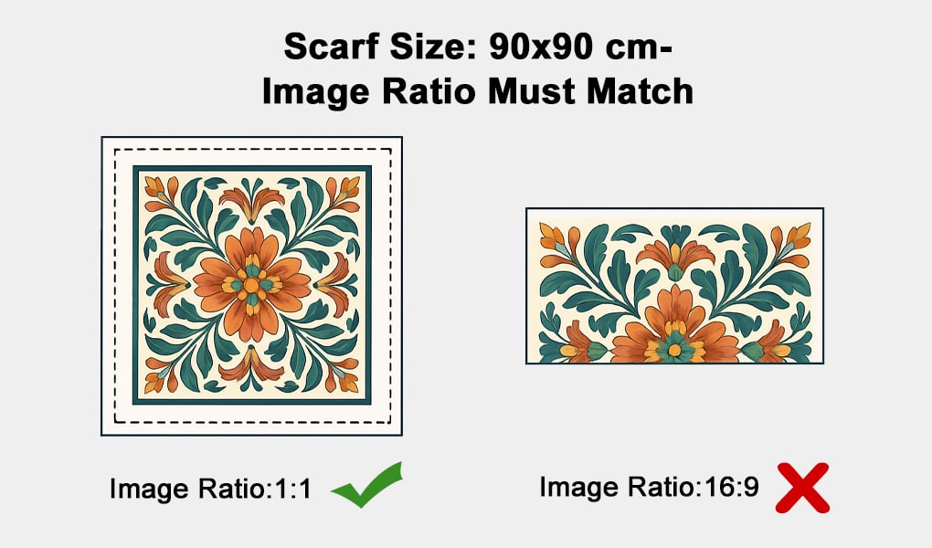custom silk scarf ratio