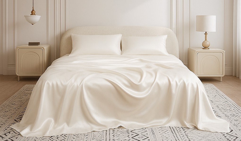 white silk sheets