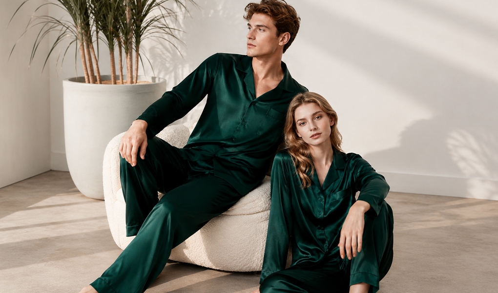 silk sleepwear for couples