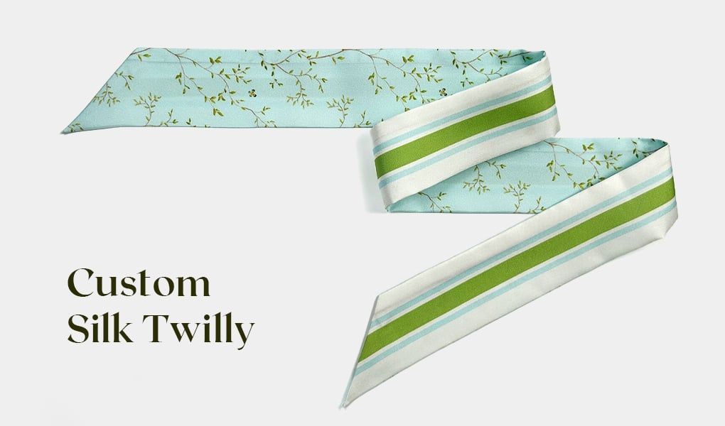 custom silk twilly for beauty packaging