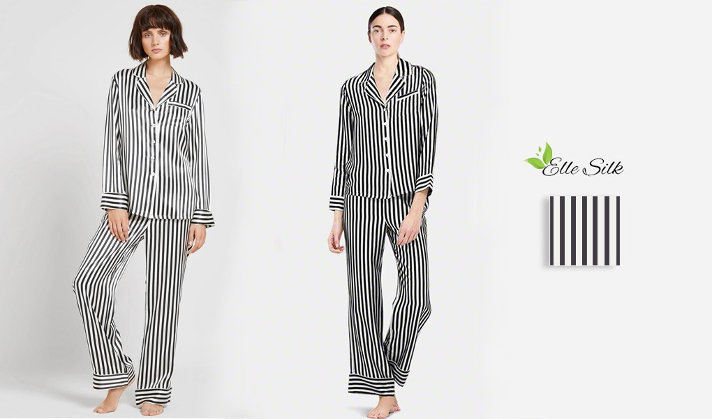 silk striped pajama for women
