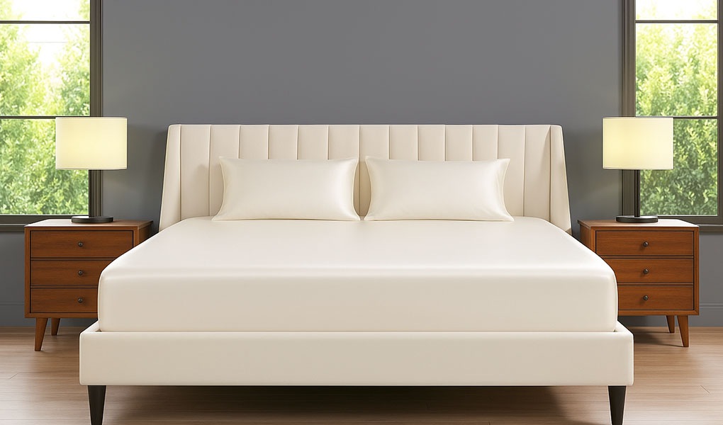 white silk sheets