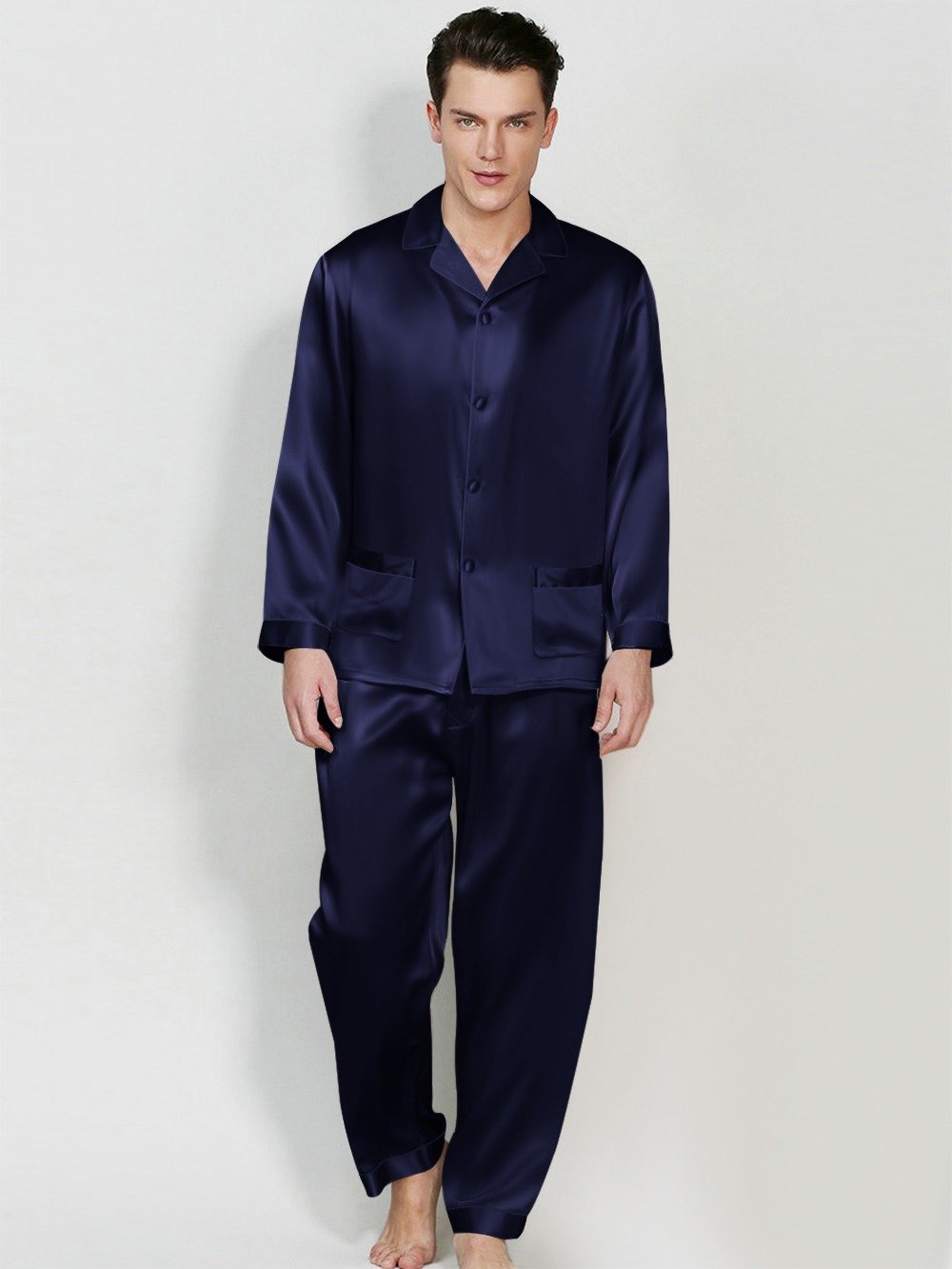 ELLESILK Classic Silk Pajama Set - Plum