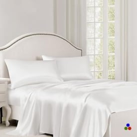 silk flat sheet-white