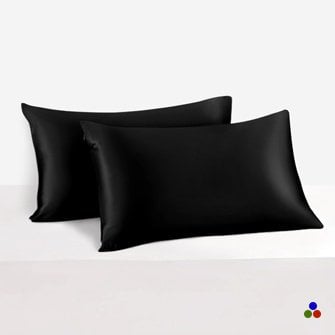 silk pillowcase with zipper_black