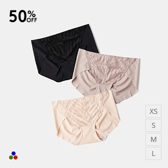 3 pack breathable brief panties_black, taupe, champagne